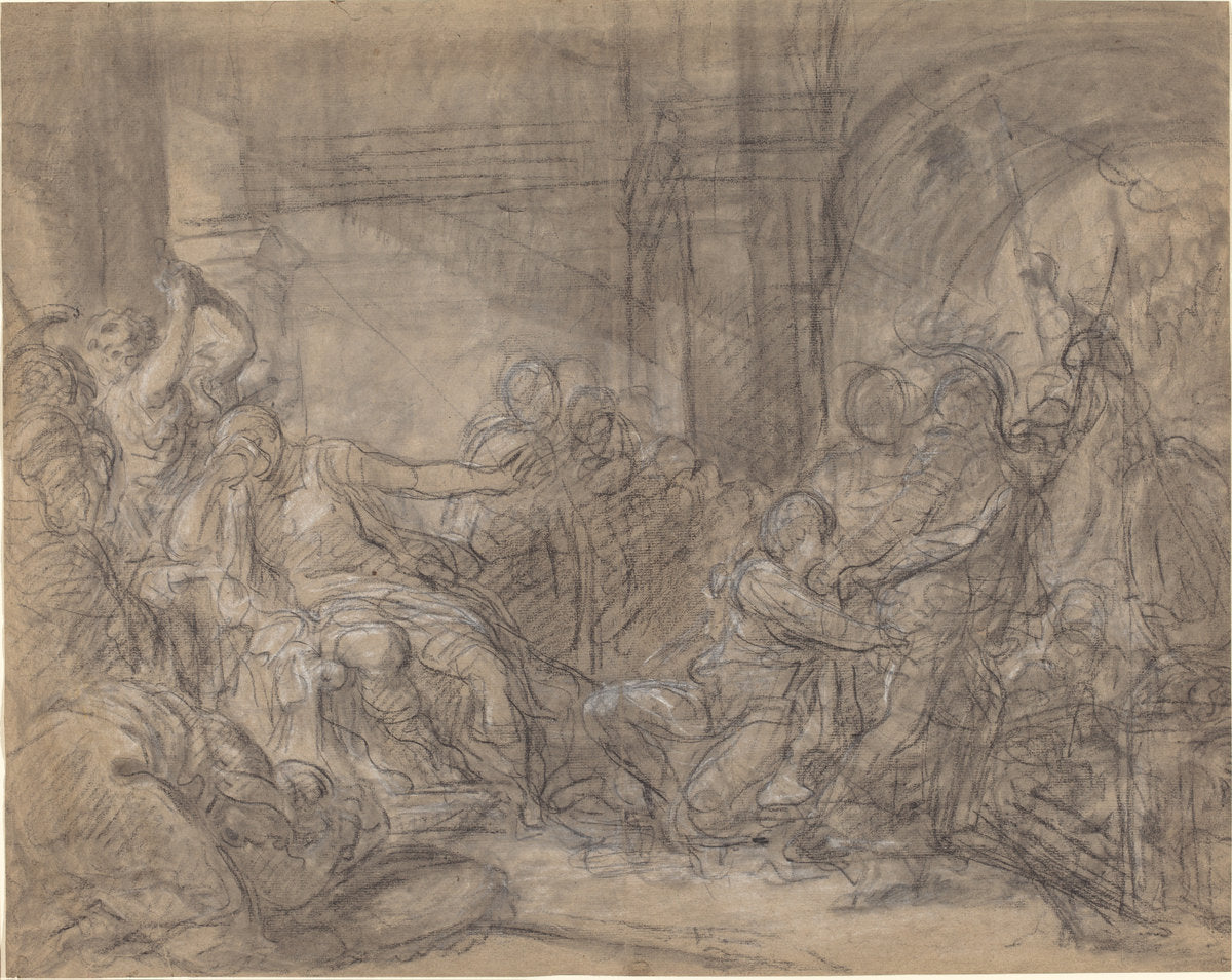 Brutus Condemning His Sons to Death by Gabriel François Doyen (French, 1726 - 1806), 16X12"(A3)Poster Print