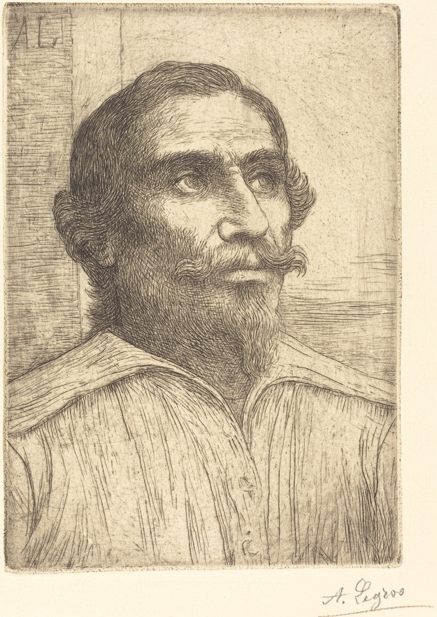 Study of a Spaniard (Etude d'Espagnol) by Alphonse Legros (French, 1837 - 1911), 16X12"(A3)Poster Print