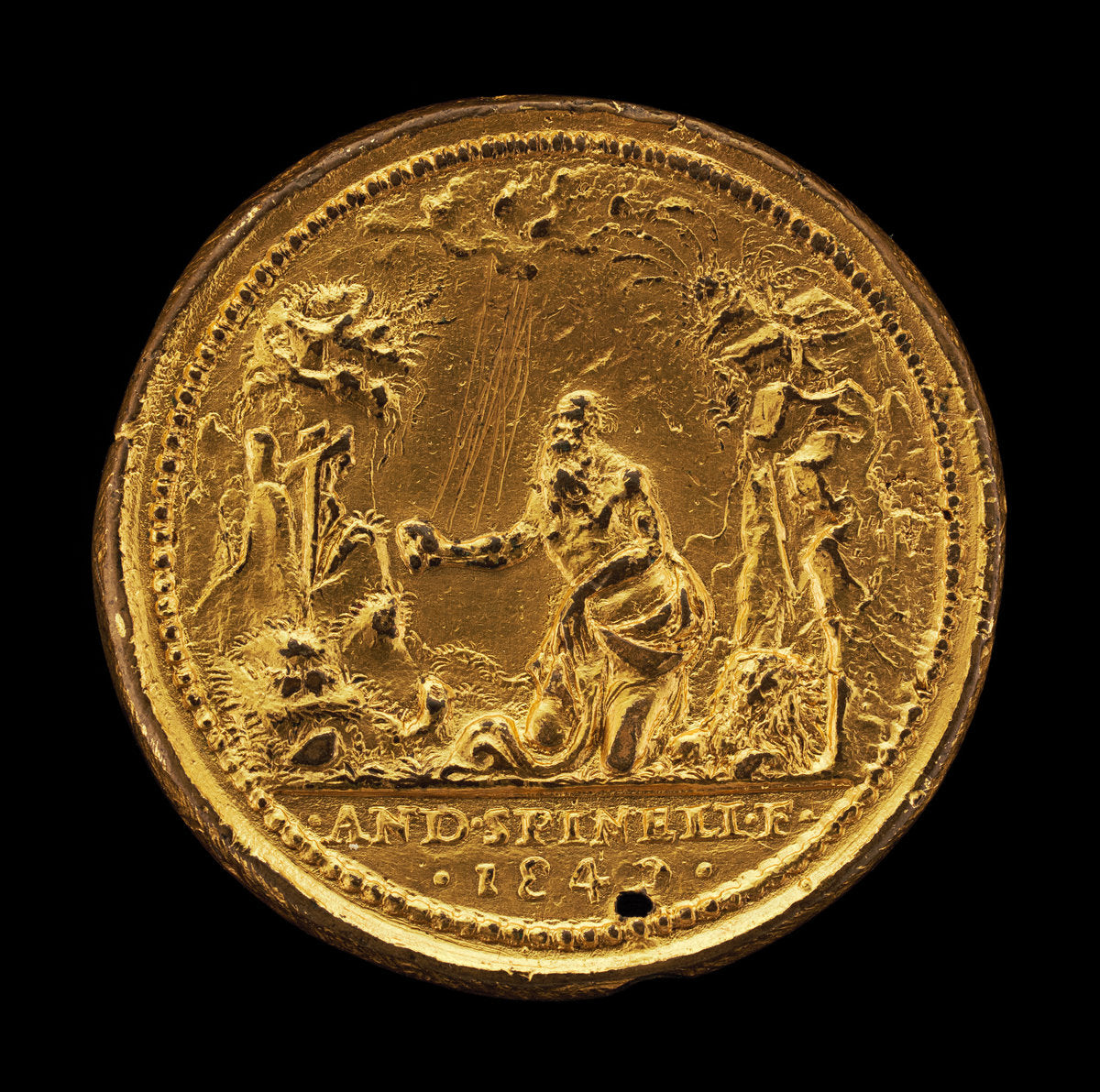 Saint Jerome in a Landscape [reverse] by Andrea Spinelli (Venetian, 1508 - 1572), 16X12"(A3)Poster Print