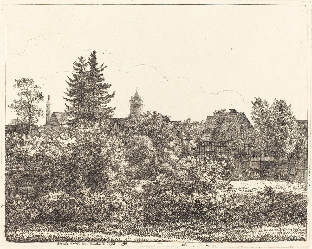Lauban in Silesia by Christoph Nathe (German, 1753 - 1806), 16X12"(A3)Poster Print
