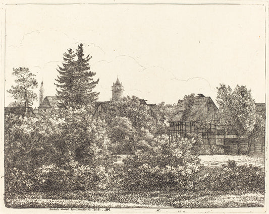 Lauban in Silesia by Christoph Nathe (German, 1753 - 1806), 16X12"(A3)Poster Print
