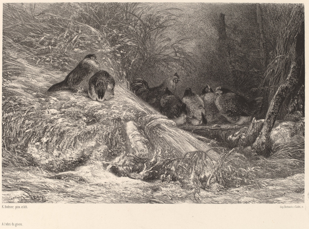 A l'abri du givre by Karl Bodmer (Swiss, 1809 - 1893), 16X12"(A3)Poster Print