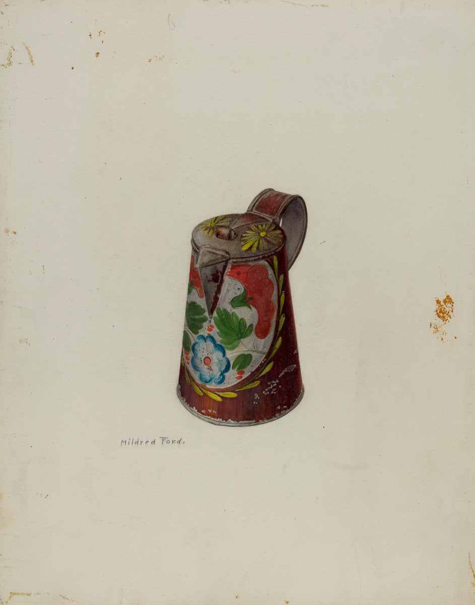 Toleware Syrup Pot by Mildred Ford (American, active c. 1935), 16X12"(A3)Poster Print