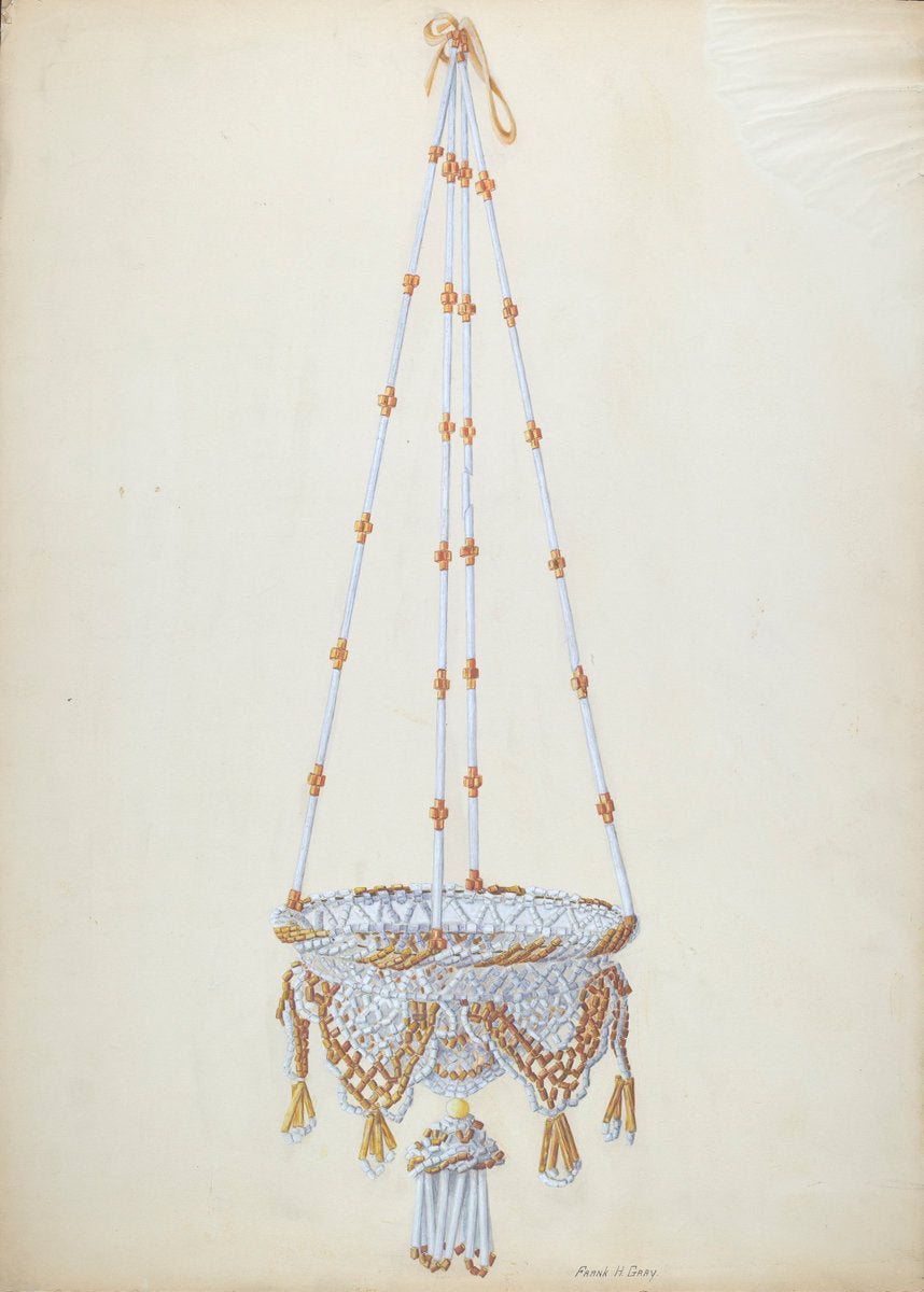 Beadwork Hanging Basket by Frank Gray (American, active c. 1935), 16X12"(A3)Poster Print