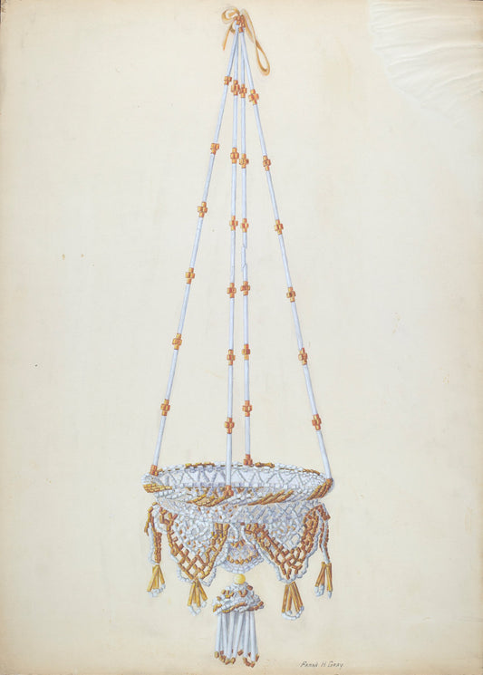 Beadwork Hanging Basket by Frank Gray (American, active c. 1935), 16X12"(A3)Poster Print