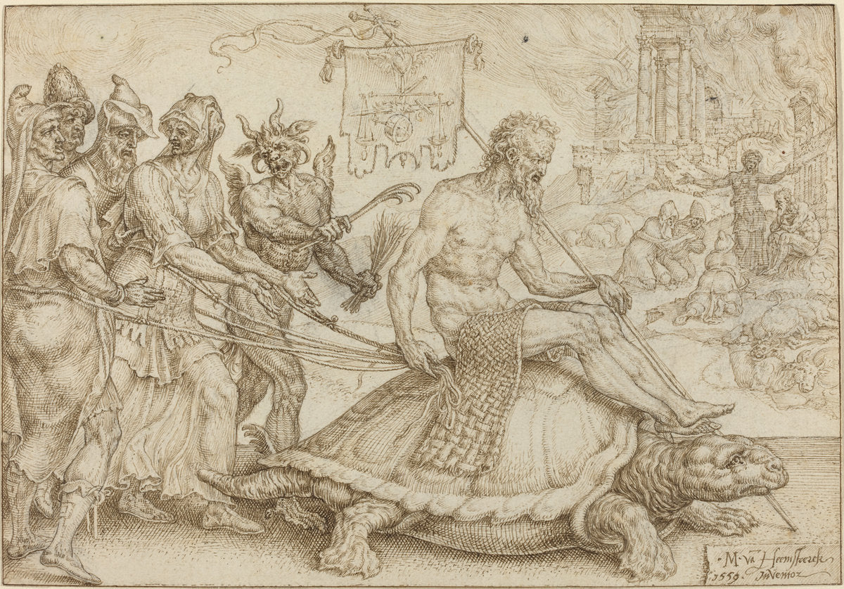 The Triumph of Job by Maerten van Heemskerck (Netherlandish, 1498 - 1574), 16X12"(A3)Poster Print