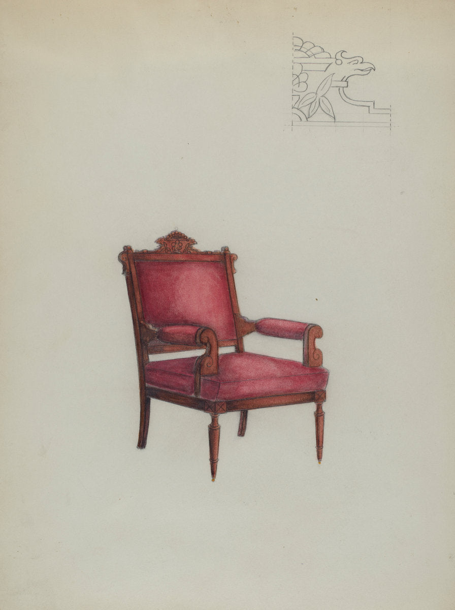 Arm Chair by Herbert Marsh (American, active c. 1935), 16X12"(A3)Poster Print