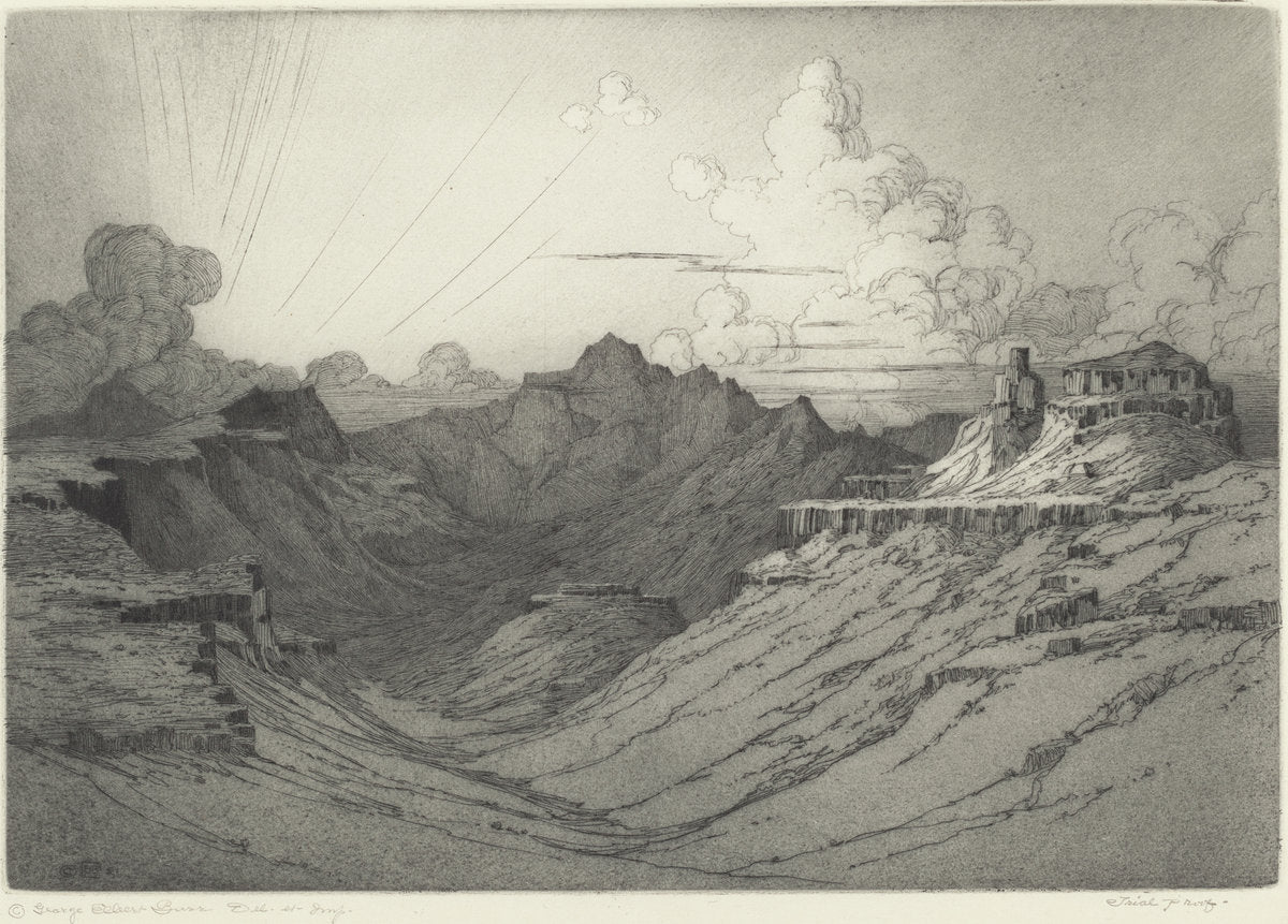 Desert Sunset by George Elbert Burr (American, 1859 - 1939), 16X12"(A3)Poster Print