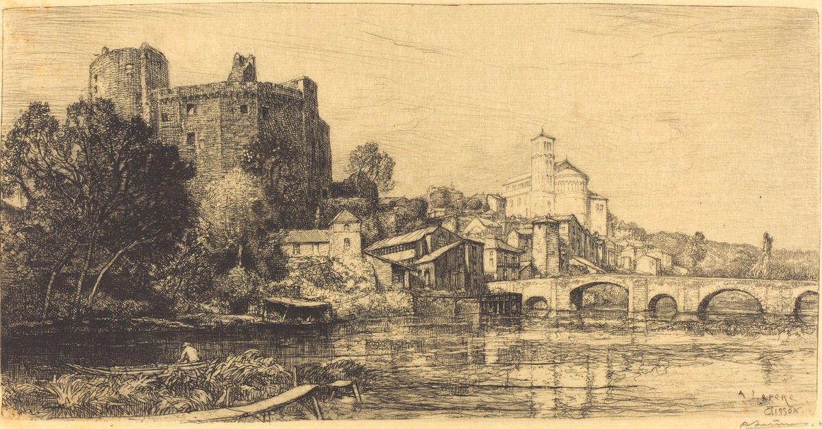 Clisson (Lower Loire) by Auguste Lepère (French, 1849 - 1918), 16X12"(A3)Poster Print