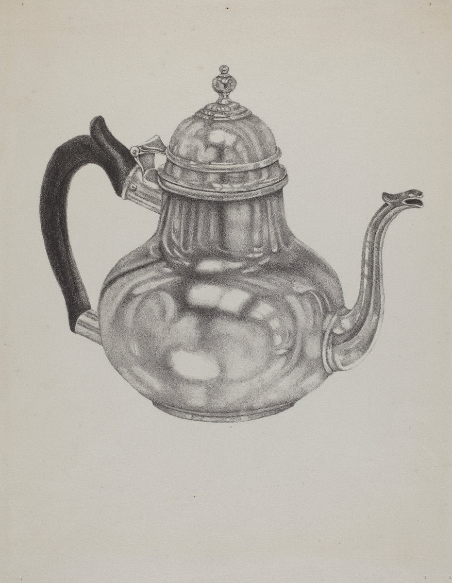 1935/1942 by American 20th Century (Silver Teapot), 16X12"(A3)Poster Print