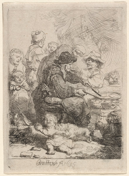 The Pancake Woman by Rembrandt van Rijn (Dutch, 1606 - 1669), 16X12"(A3)Poster Print