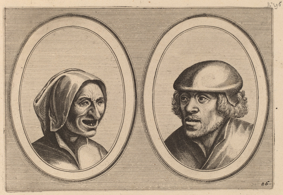 Vrouw Verneem-al and "Hans de Pluym-strijcker" by Johannes and Lucas van Doetechum after Pieter Bruegel the Elder (Dutch, died 1605), 16X12"(A3)Poster Print