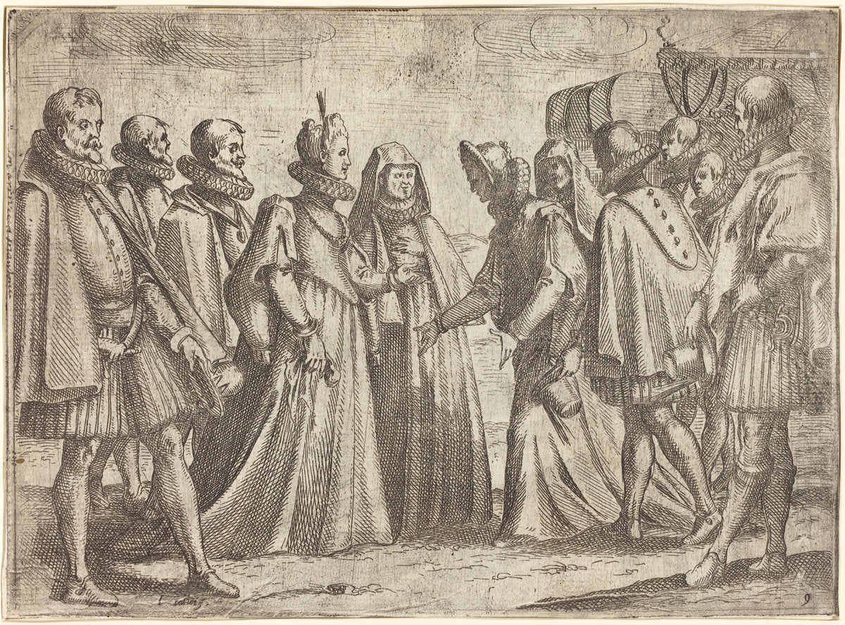 Reception at Mantua [recto] by Jacques Callot (French, 1592 - 1635), 16X12"(A3)Poster Print