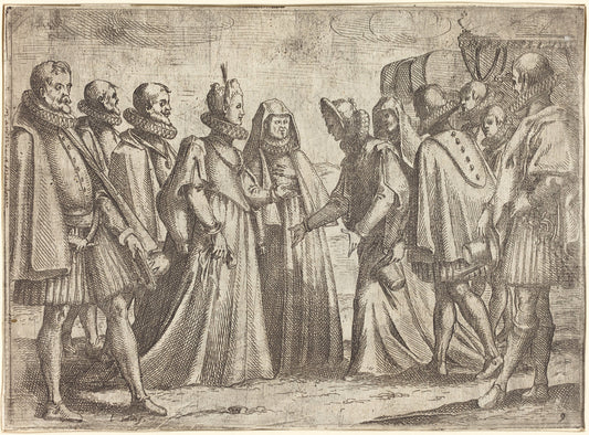Reception at Mantua [recto] by Jacques Callot (French, 1592 - 1635), 16X12"(A3)Poster Print