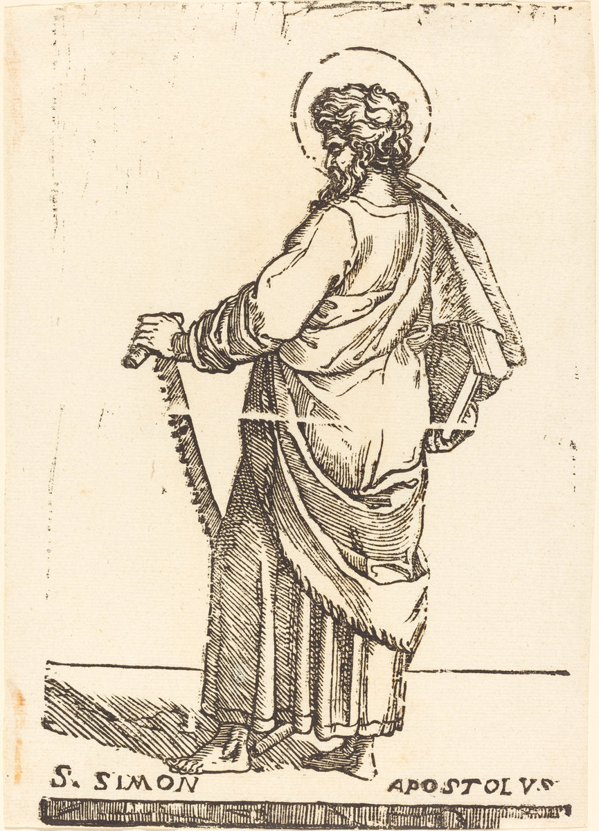 Saint Simon by Jacques Stella (French, 1596 - 1657), 16X12"(A3)Poster Print