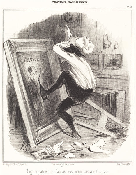 Ingrate patrie, tu n'auras pas mon oeuvre!... by Honoré Daumier (French, 1808 - 1879), 16X12"(A3)Poster Print