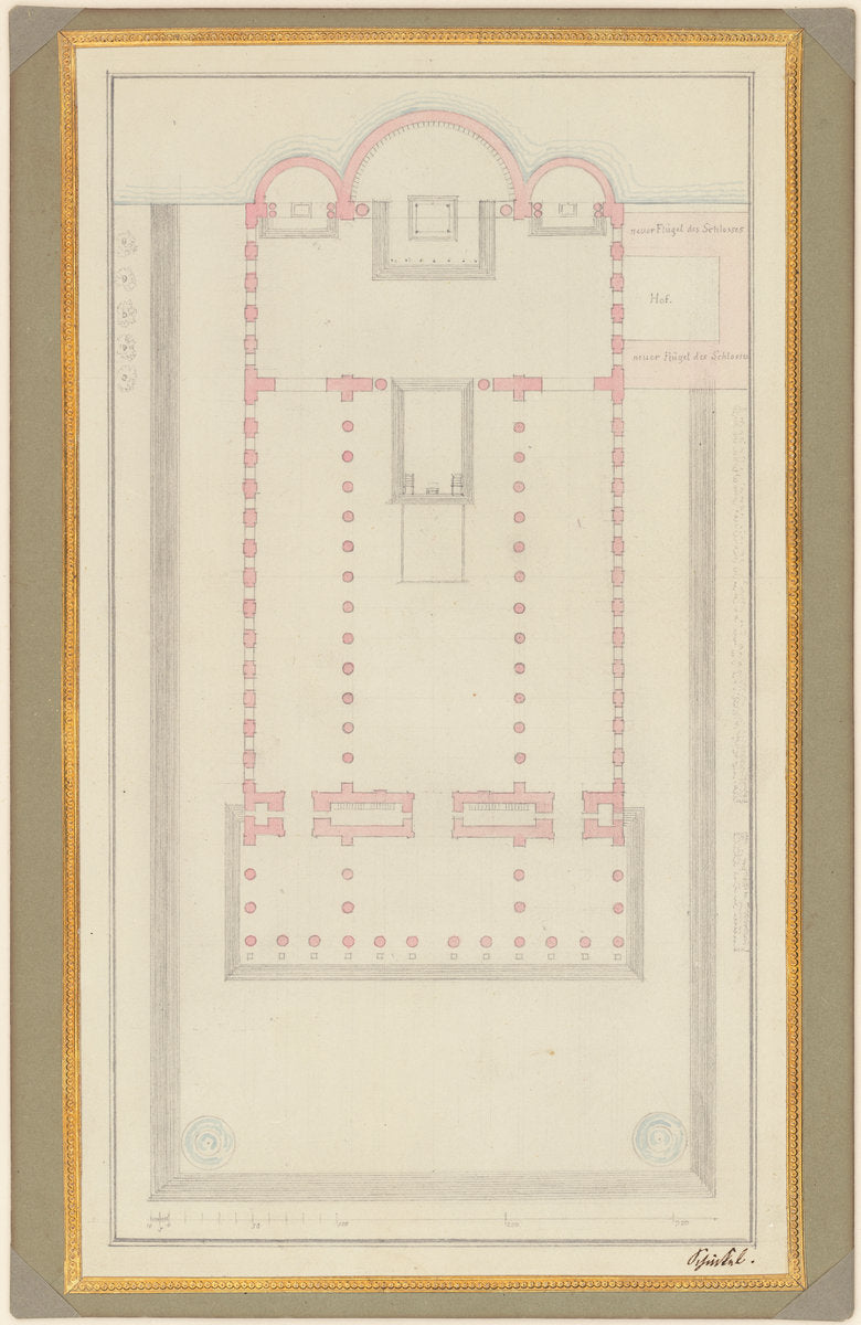 Ground Plan of a Cathedral for Berlin by Karl Friedrich Schinkel (German, 1781 - 1841), 16X12"(A3)Poster Print