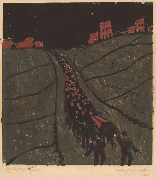 The Burial (Begräbnis) by Walter Gramatté (German, 1897 - 1929), 16X12"(A3)Poster Print
