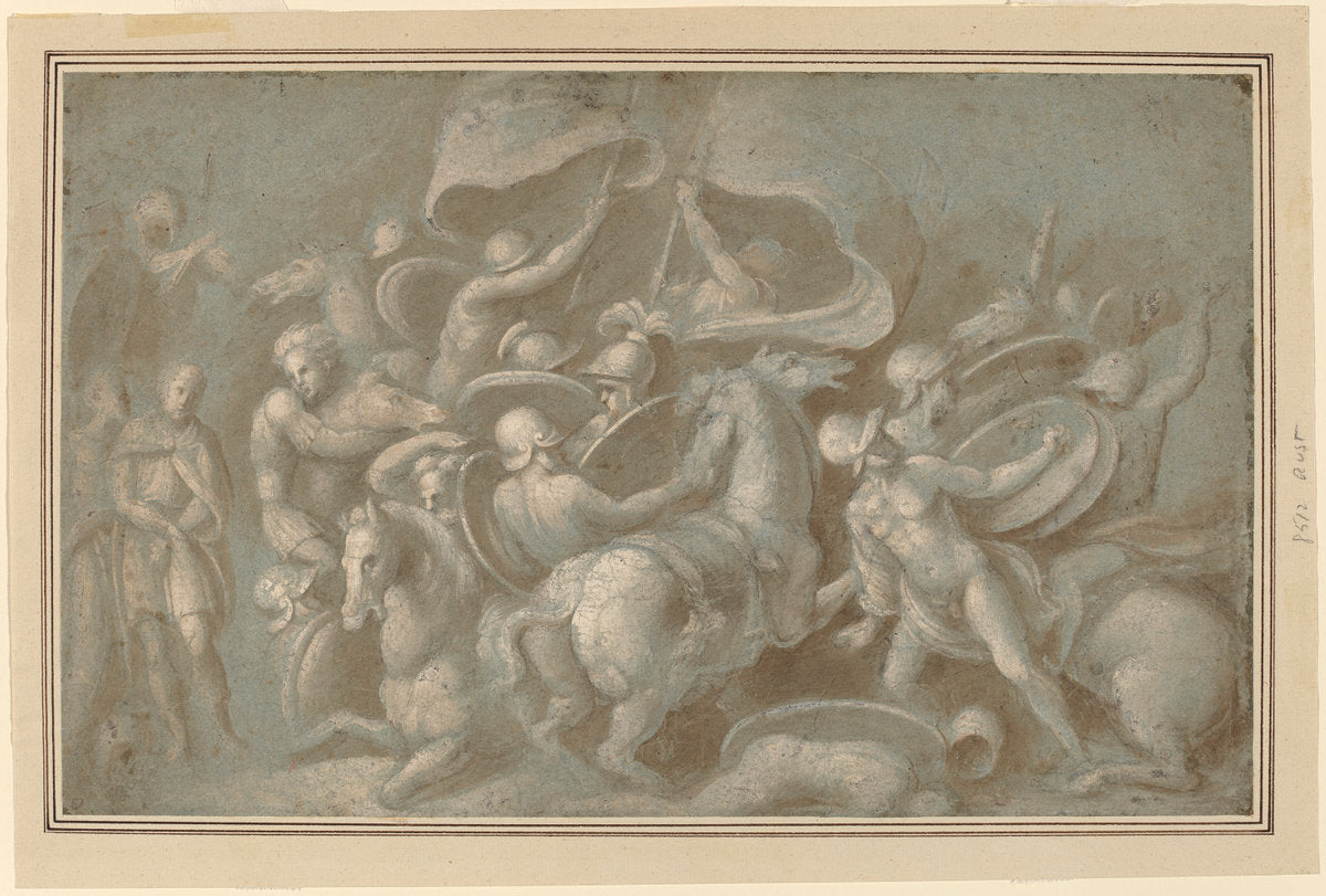 Battle Scene by Biagio Pupini (Italian, active 1511 - 1551), 16X12"(A3)Poster Print