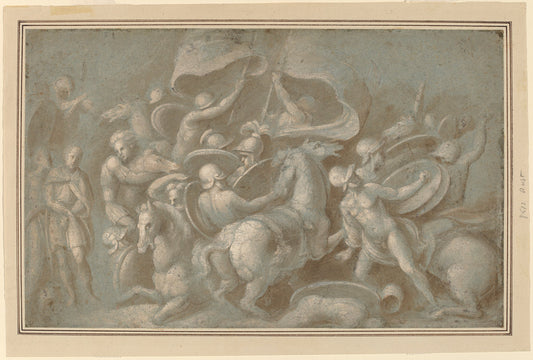 Battle Scene by Biagio Pupini (Italian, active 1511 - 1551), 16X12"(A3)Poster Print