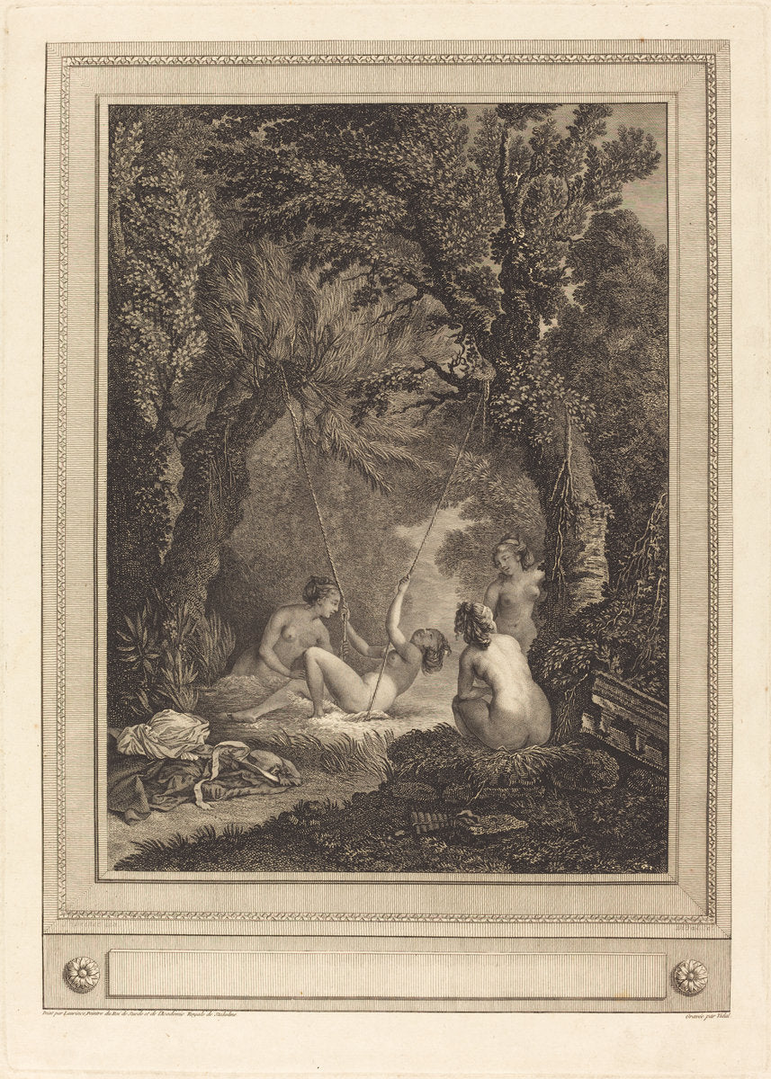 La balancoire mysterieuse by Geraud Vidal after Nicolas Lavreince (French, 1742 - 1801), 16X12"(A3)Poster Print