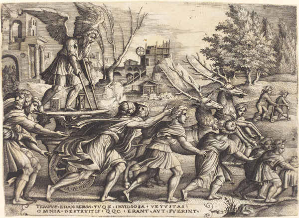 The Triumph of Time by Georg Pencz (German, c. 1500 - 1550), 16X12"(A3)Poster Print