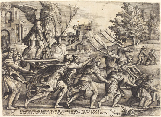 The Triumph of Time by Georg Pencz (German, c. 1500 - 1550), 16X12"(A3)Poster Print