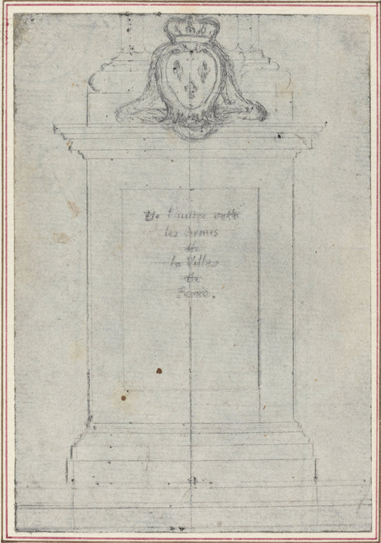 A Plinth Surmounted by the Arms of the King of France by Hubert François Gravelot (French, 1699 - 1773), 16X12"(A3)Poster Print