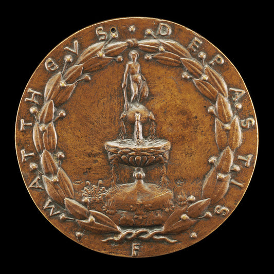 Fountain Surmounted by a Nude Male Figure [reverse] by Matteo de' Pasti (Italian, c. 1420 - 1467/1468), 16X12"(A3)Poster Print