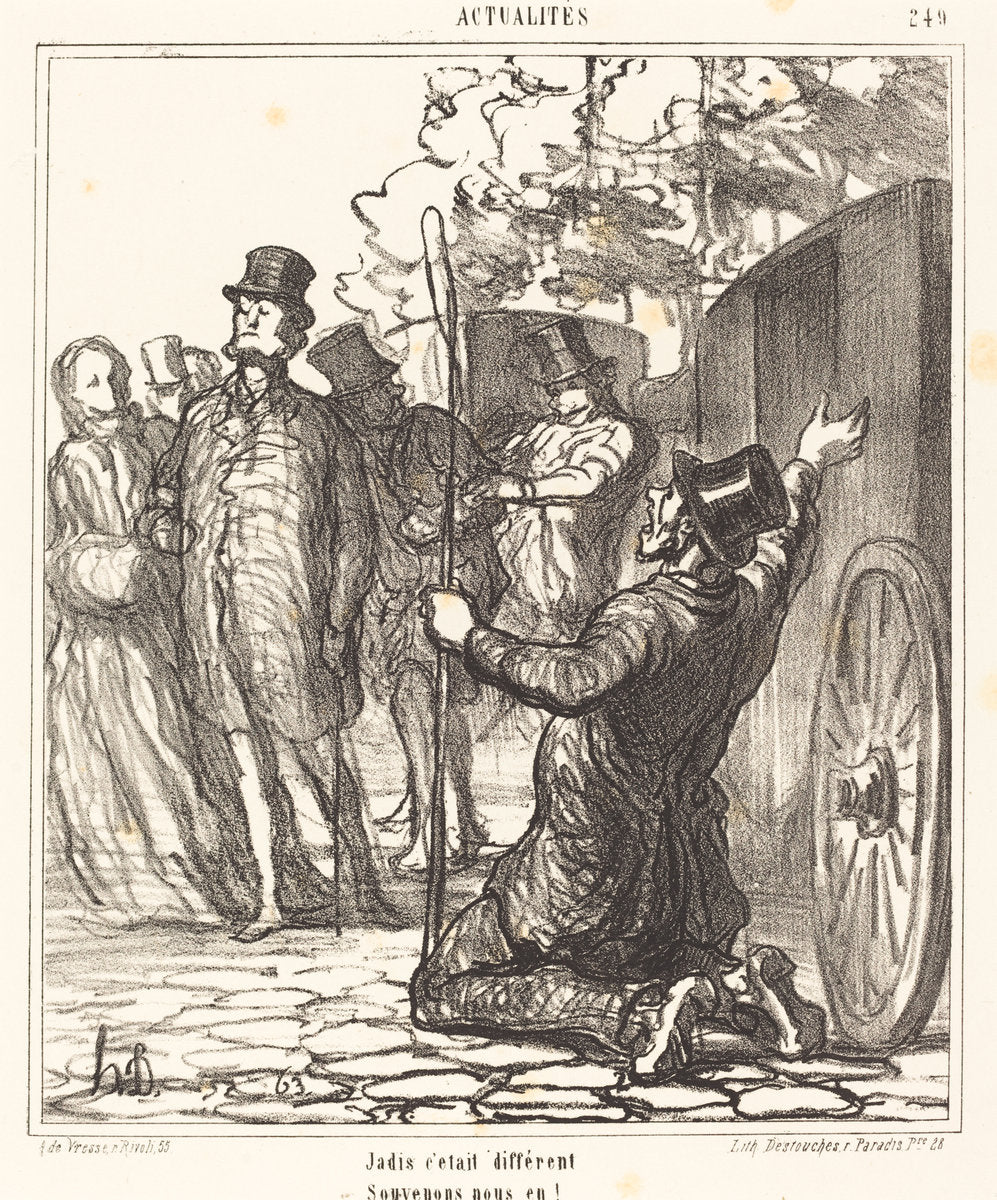 Jadis c'était différent by Honoré Daumier (French, 1808 - 1879), 16X12"(A3)Poster Print