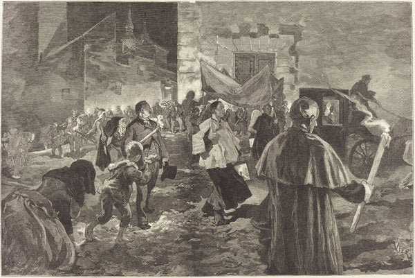 Espagne.  La Viatique by Daniel Vierge (Spanish, 1851 - 1904), 16X12"(A3)Poster Print