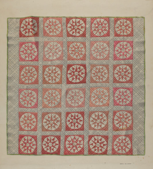 Quilt (Crib Quilt) by Francis Law Durand (American, active c. 1935), 16X12"(A3)Poster Print