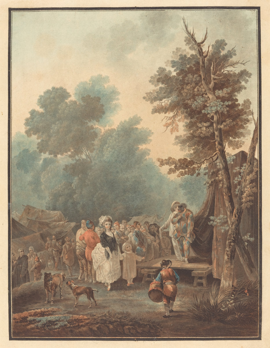 Foire de Village by Charles-Melchior Descourtis after Nicolas Antoine Taunay (French, 1753 - 1820), 16X12"(A3)Poster Print