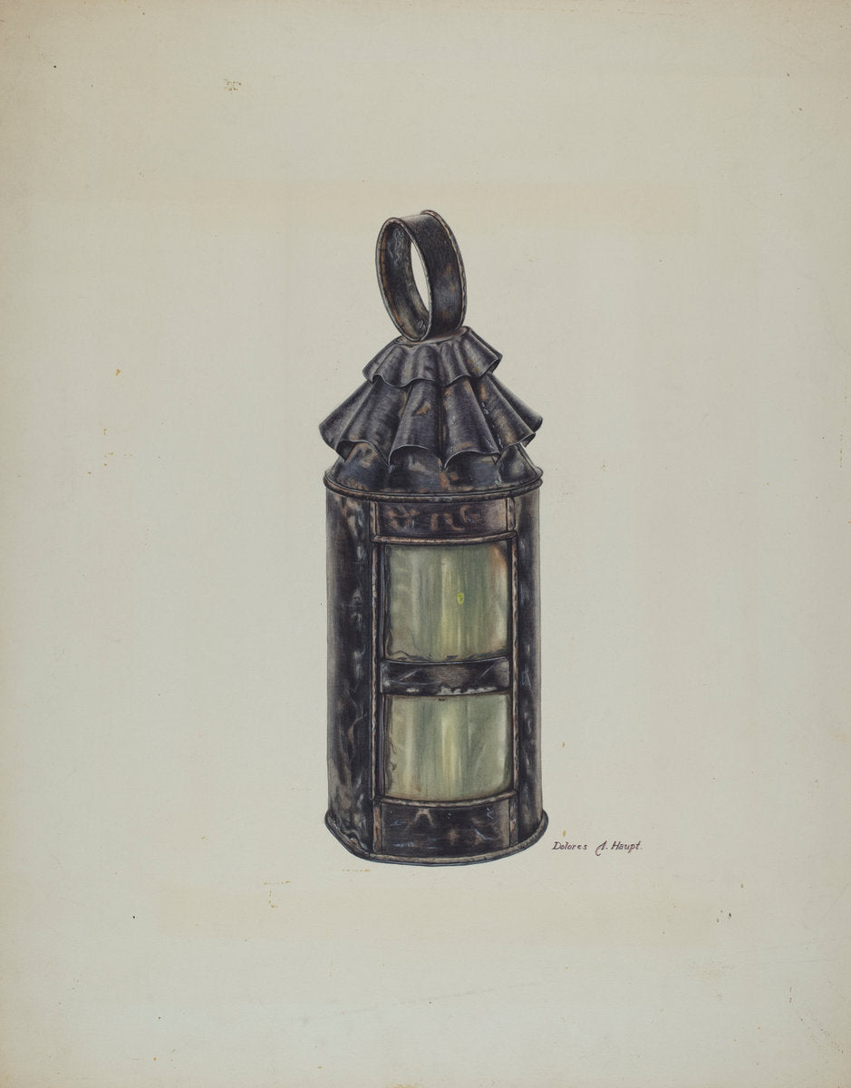 Horn Lantern by Dolores Haupt (American, active c. 1935), 16X12"(A3)Poster Print