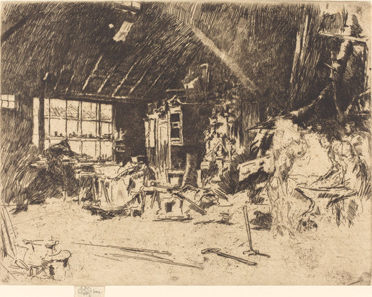 The Smithy by James McNeill Whistler (American, 1834 - 1903), 16X12"(A3)Poster Print