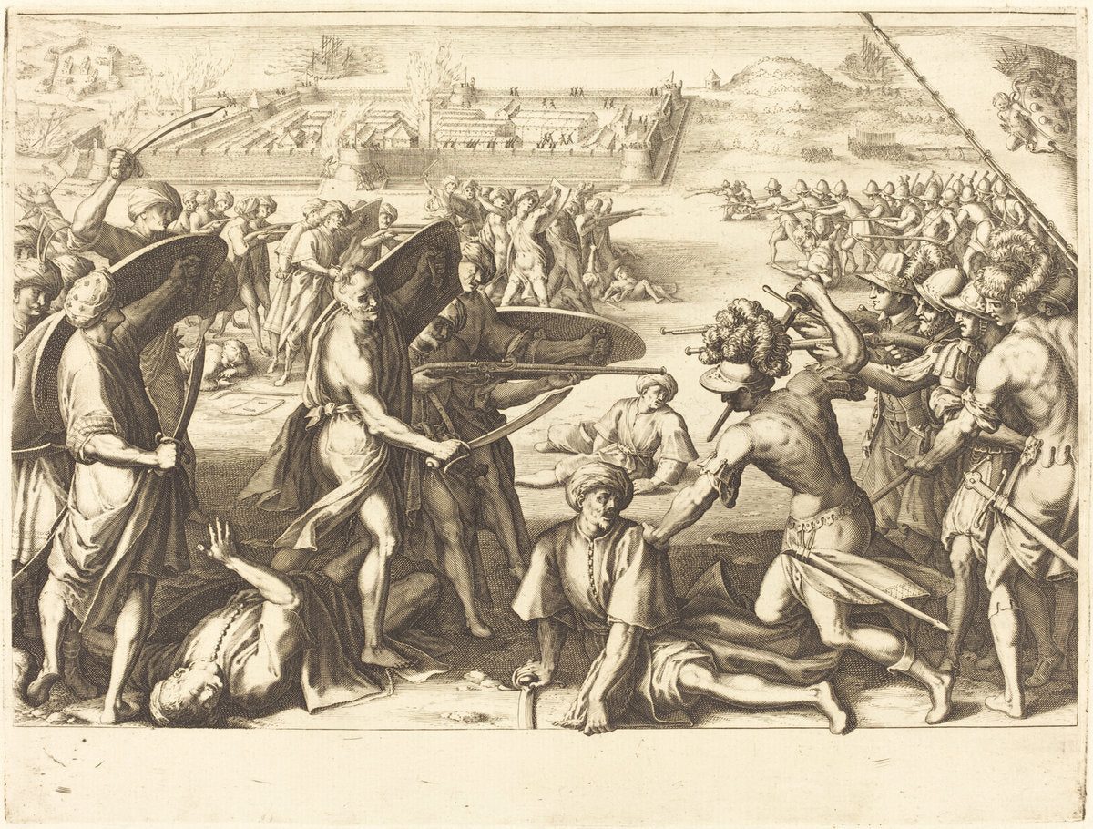 Assault on the Outer Forts of Bone by Jacques Callot (French, 1592 - 1635), 16X12"(A3)Poster Print