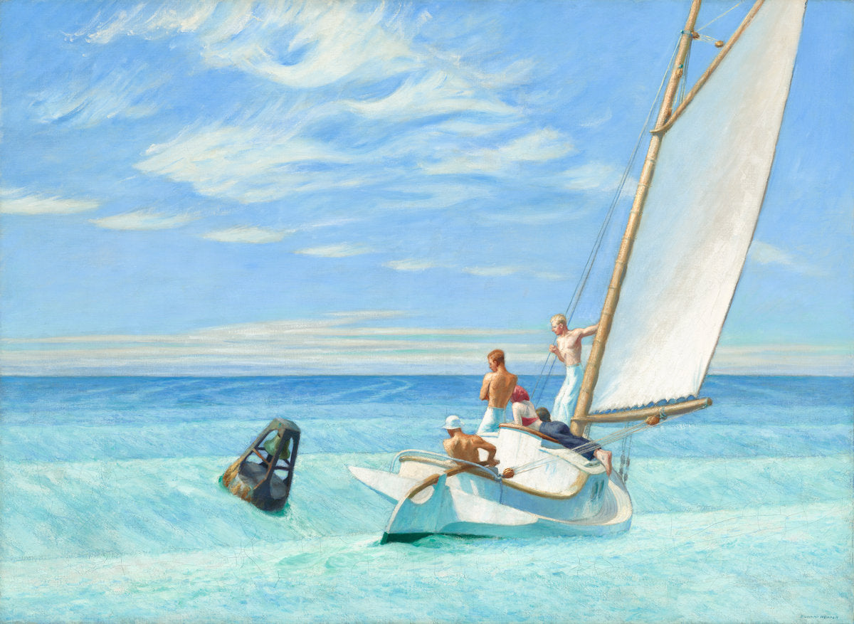 Ground Swell by Edward Hopper (American, 1882 - 1967), 16X12"(A3)Poster Print