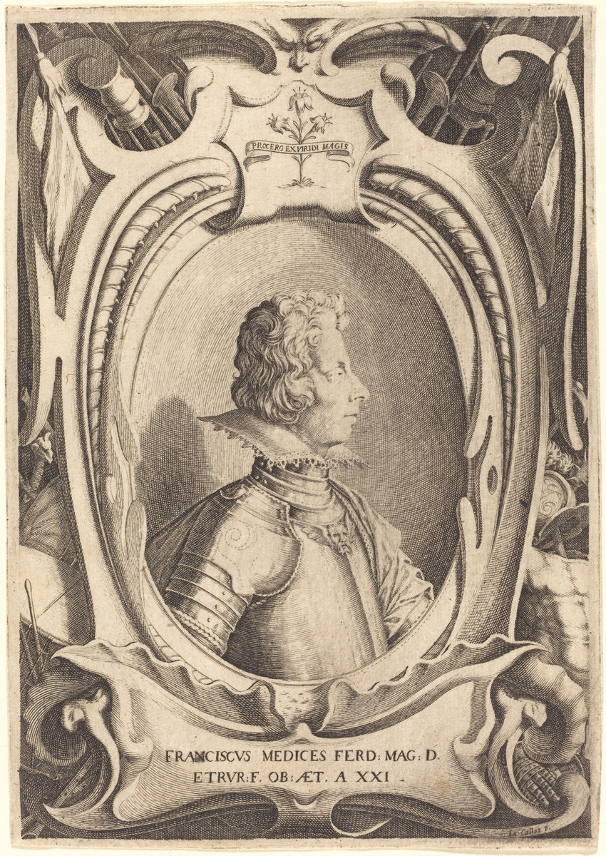 Francesco de' Medici by Jacques Callot (French, 1592 - 1635), 16X12"(A3)Poster Print