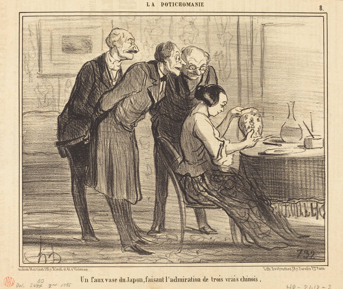 Un Faux vase du Japon faisant... by Honoré Daumier (French, 1808 - 1879), 16X12"(A3)Poster Print
