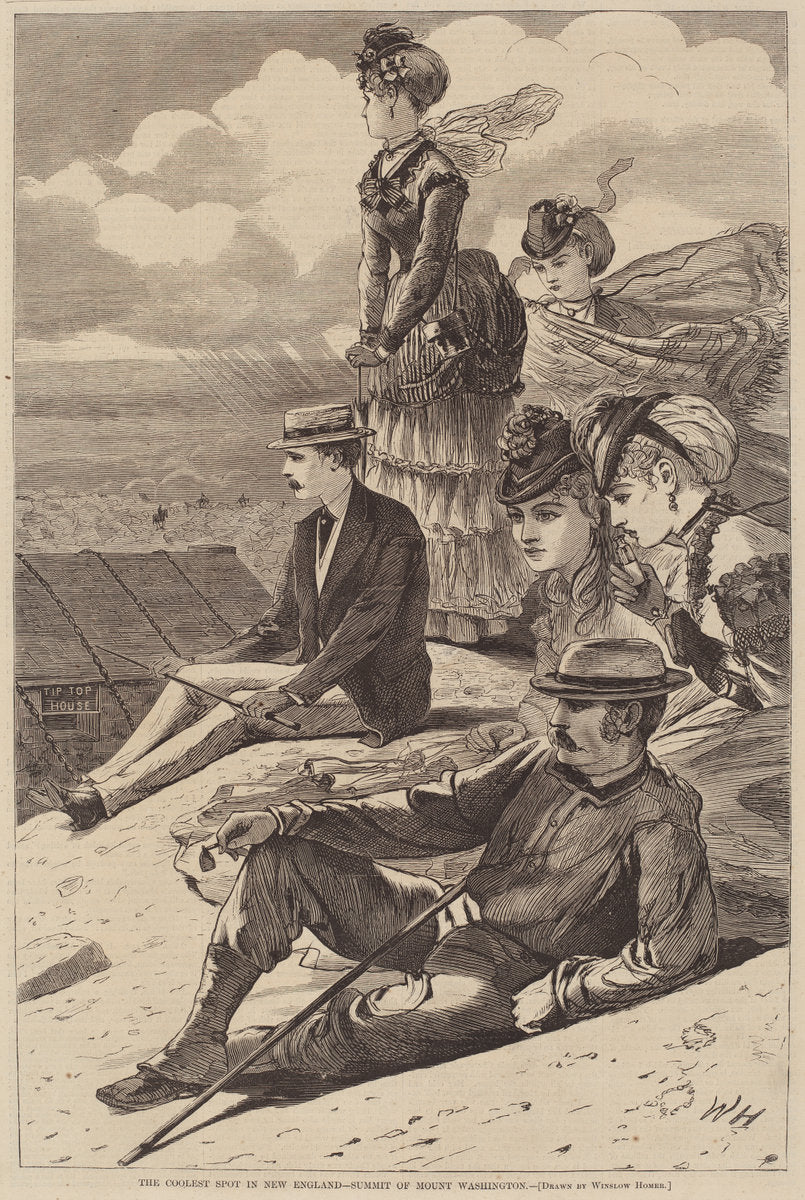 published 1870 by after Winslow Homer (The Coolest Spot in New England - Summit of Mount Washington), 16X12"(A3)Poster Print