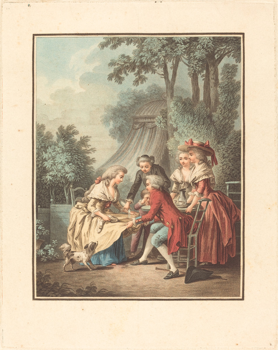 Le Déjeuné by Louis-Marin Bonnet after Jean-Baptiste Hüet, I (French, 1736 - 1793), 16X12"(A3)Poster Print