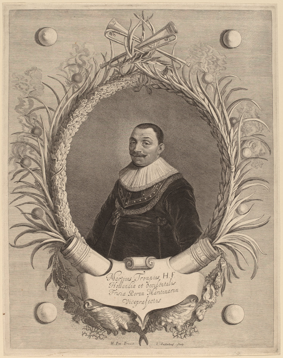 Martin van Tromp by Jonas Suyderhoff after Hendrik Gerritsz Pot (Dutch, c. 1613 - 1686), 16X12"(A3)Poster Print