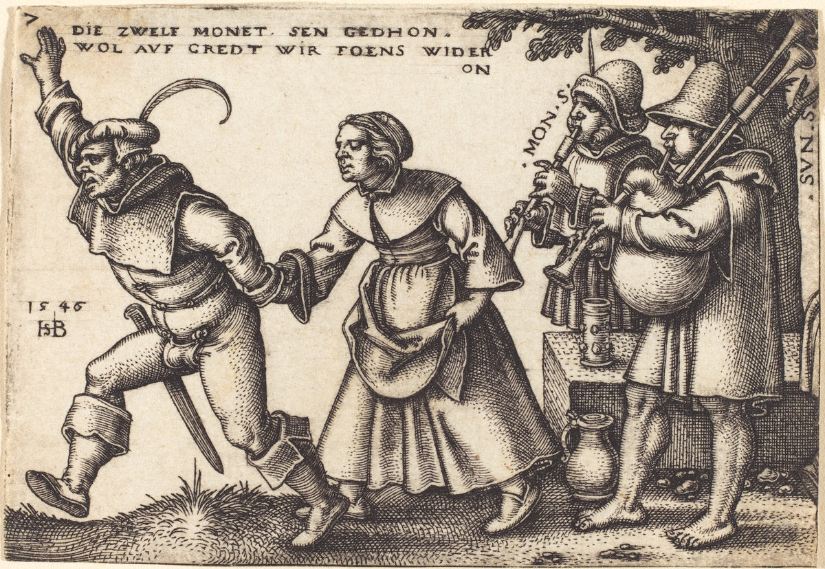The Year's End by Sebald Beham (German, 1500 - 1550), 16X12"(A3)Poster Print