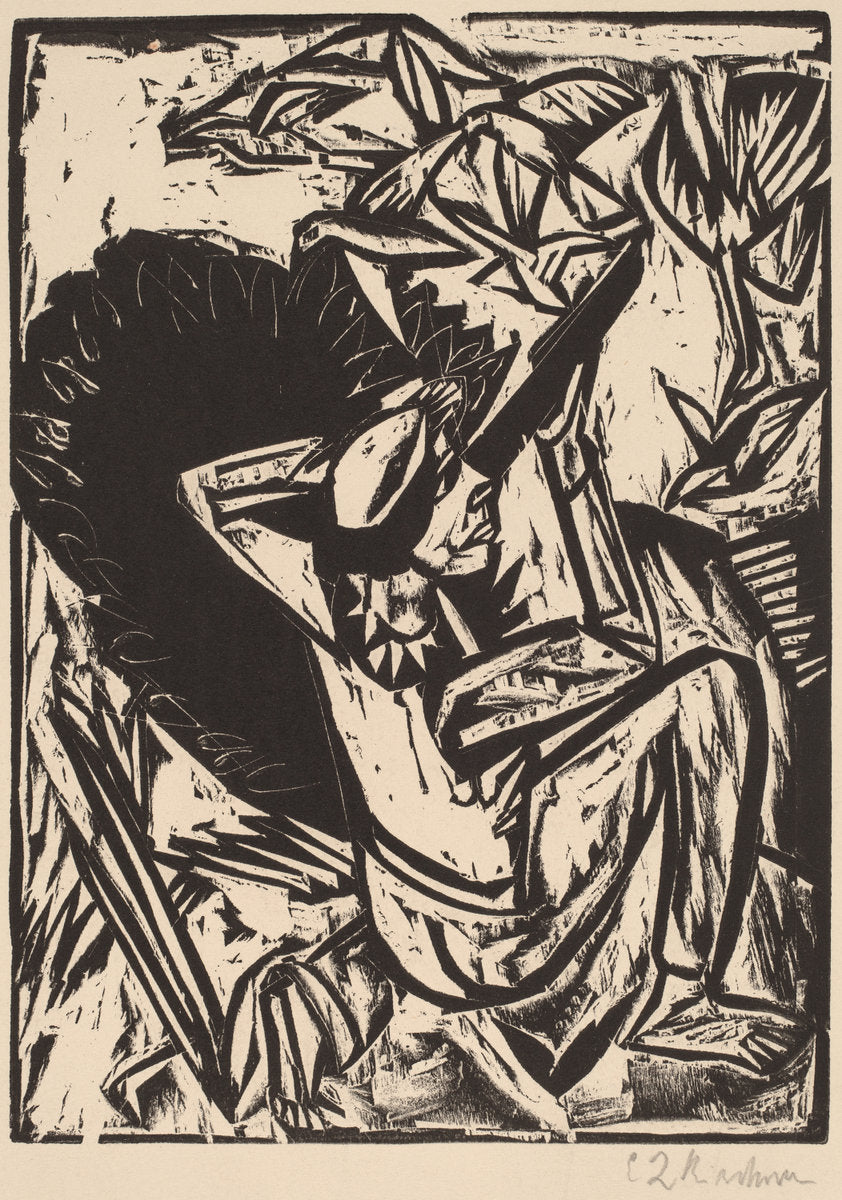 The Gull Hunter by Ernst Ludwig Kirchner (German, 1880 - 1938), 16X12"(A3)Poster Print