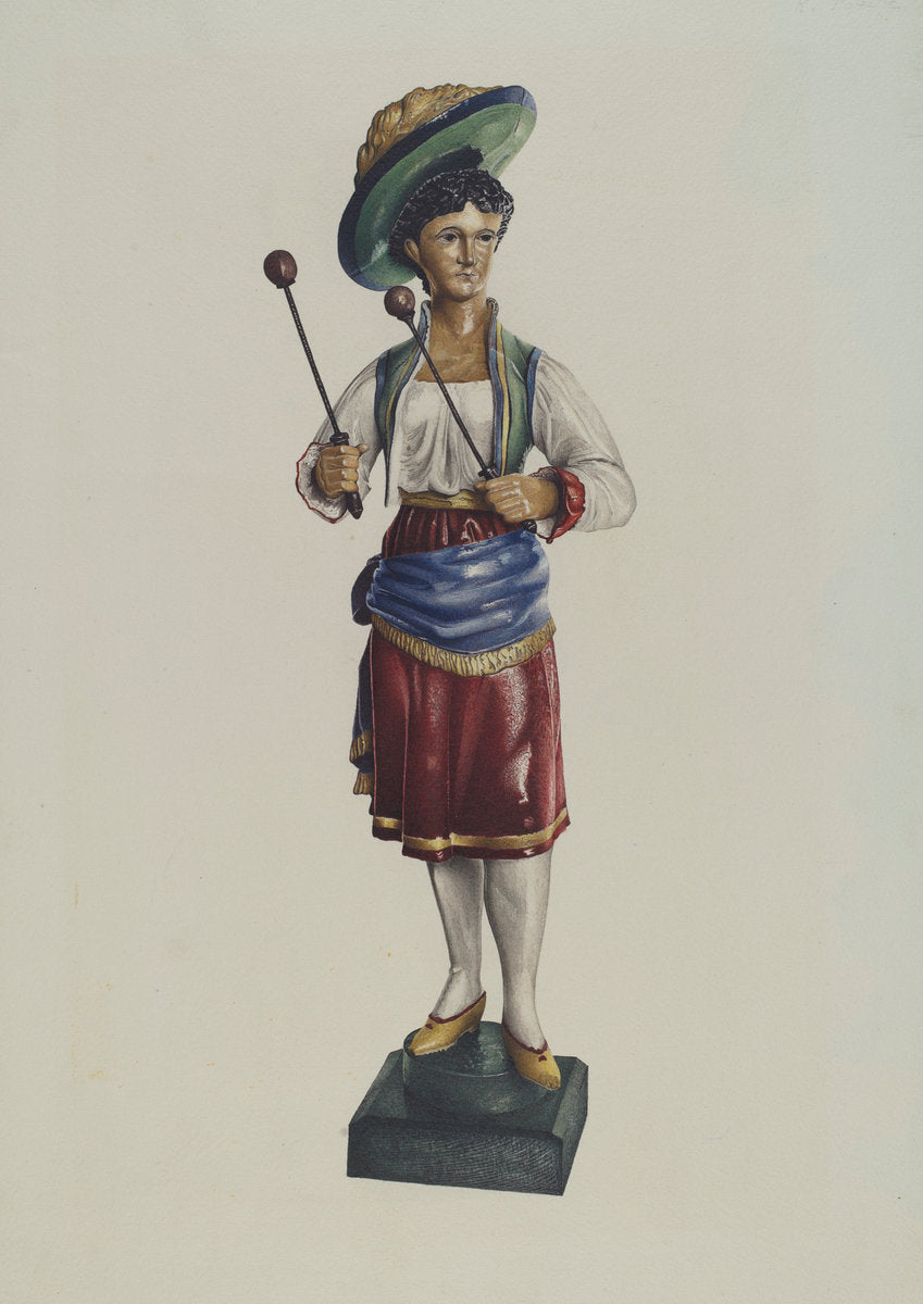 Carousel Drummer Girl by Robert Pohle (American, active c. 1935), 16X12"(A3)Poster Print