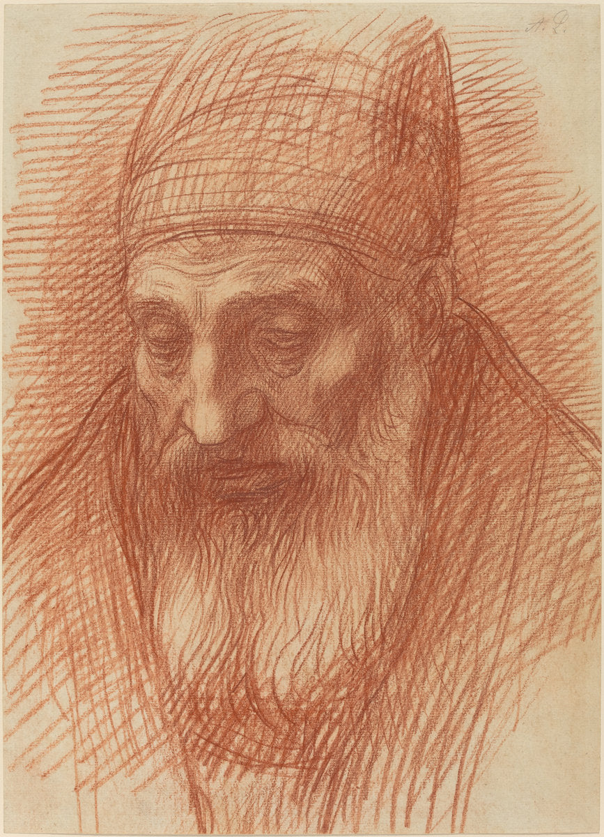 Head of a Priest by Alphonse Legros (French, 1837 - 1911), 16X12"(A3)Poster Print