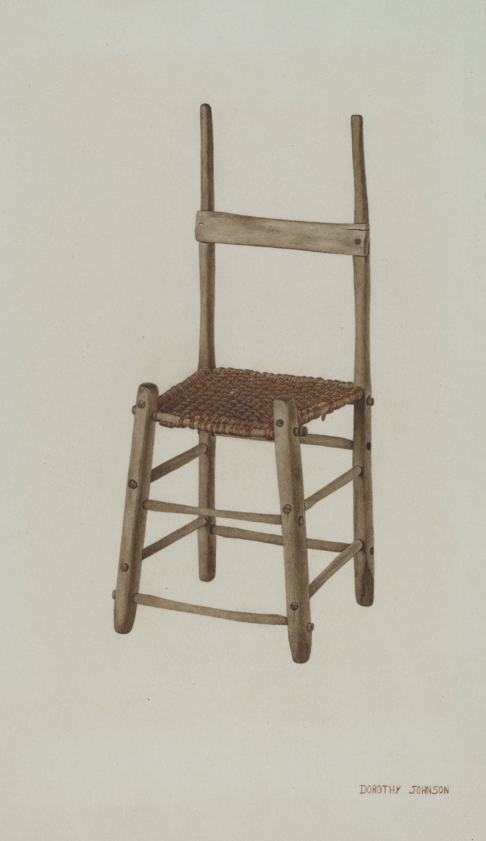 Rope Bottom Chair by Dorothy Johnson (American, active c. 1935), 16X12"(A3)Poster Print