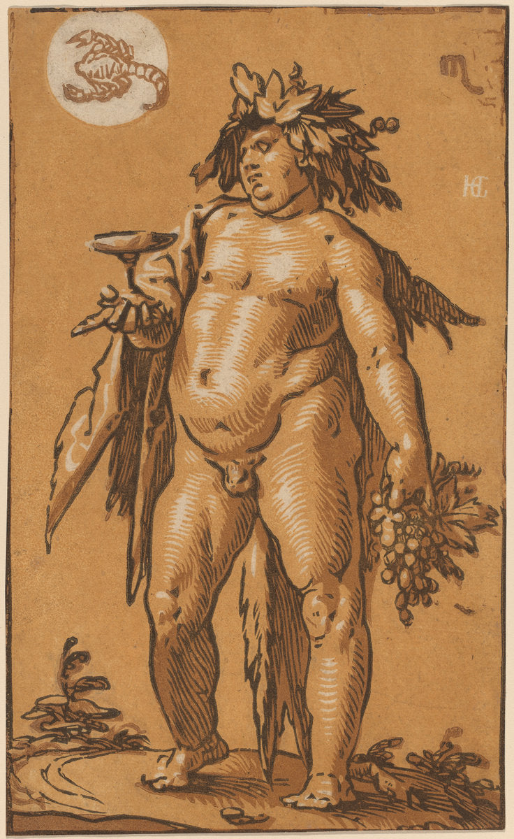 Bacchus by Hendrik Goltzius (Dutch, 1558 - 1617), 16X12"(A3)Poster Print
