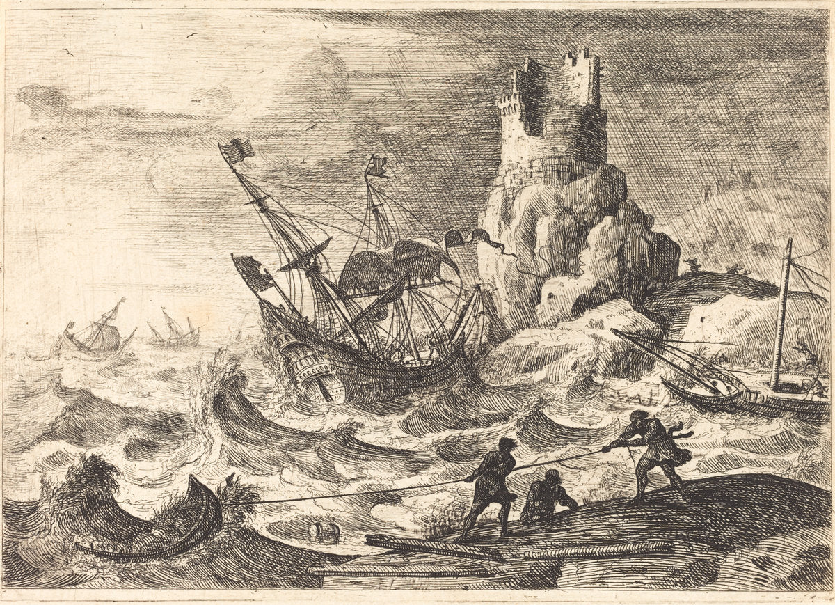 The Shipwreck (Le naufrage) by Claude Lorrain (French, 1604/1605 - 1682), 16X12"(A3)Poster Print
