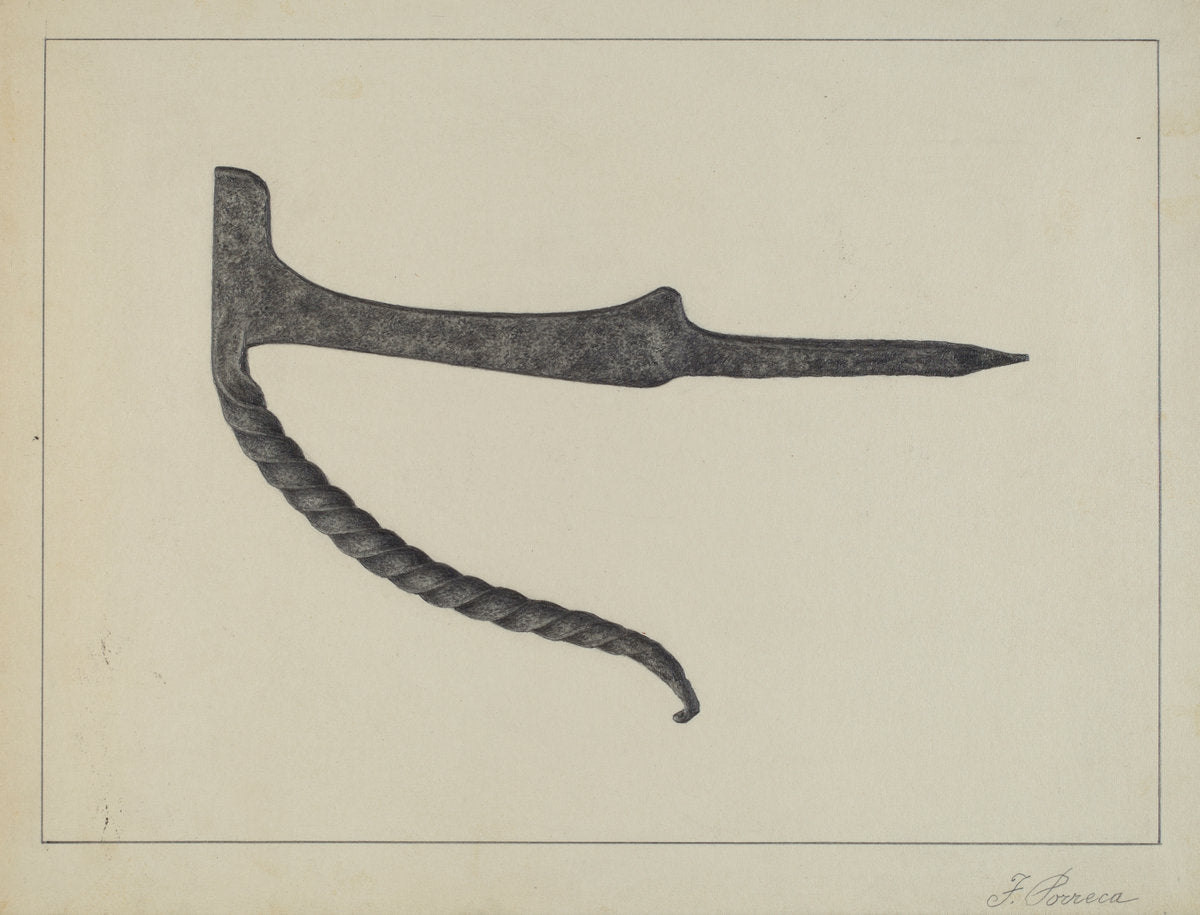 Foot Scraper by Filippo Porreca (American, active c. 1935), 16X12"(A3)Poster Print